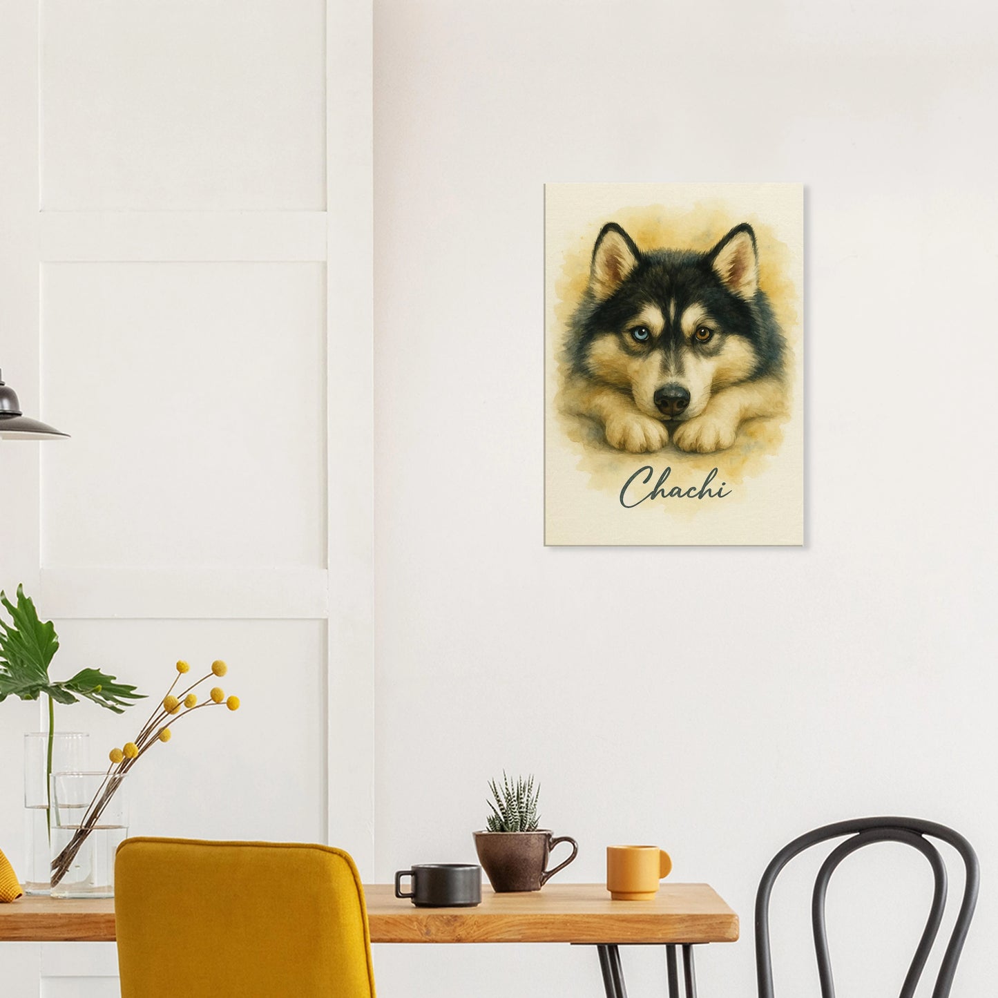 Cuadro personalizado de tu mascota en acuarela