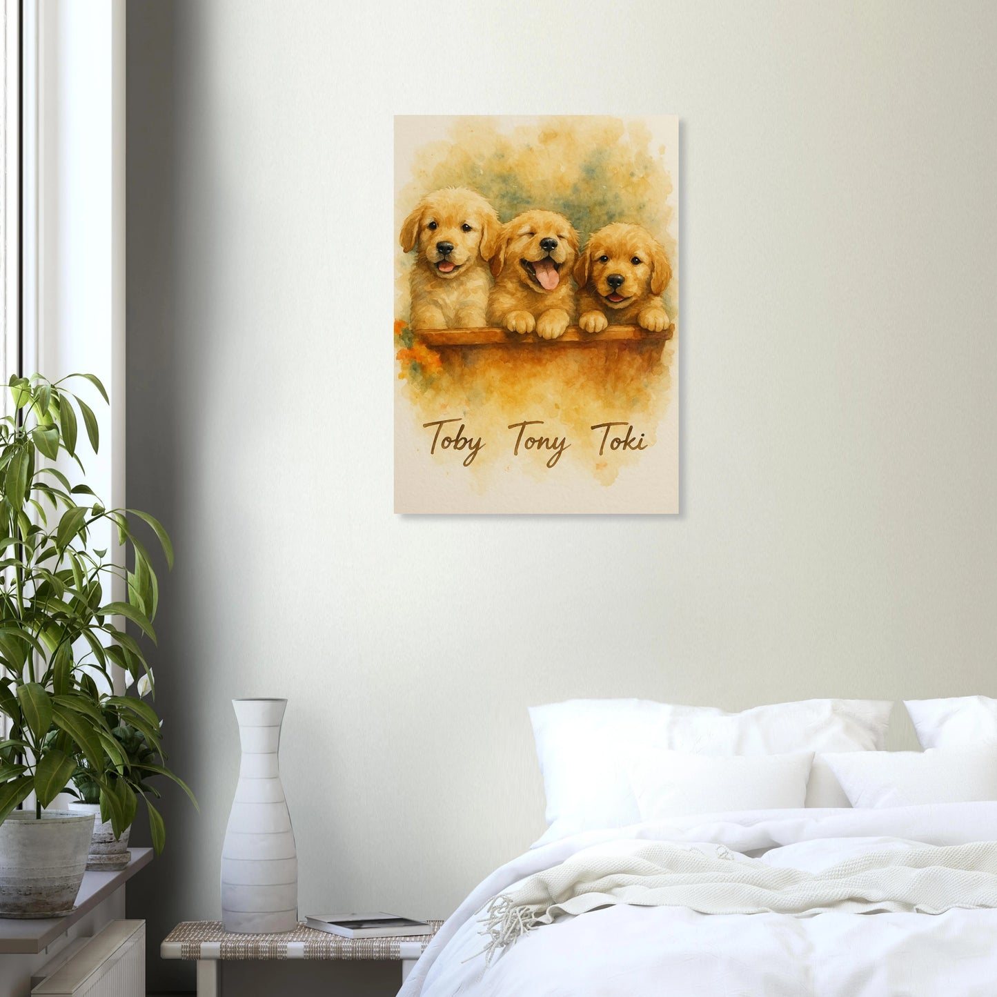 Cuadro personalizado de tu mascota en acuarela